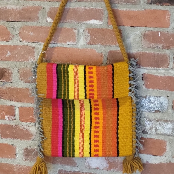 Hand Crafted Handbags - Bright woven hobo bag